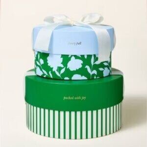 Kate Spade ny x Target 2 Pack Round Gift Boxes Blue/Green Sealed
